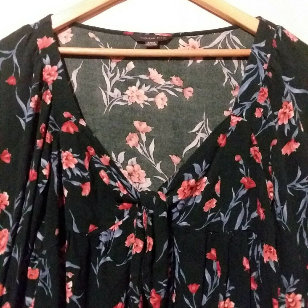 American Eagle Outfitters Floral Blouse BOHO Small - Picture 2 of 5